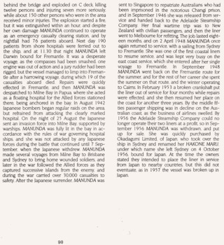 History & details of the TSMV MANUNDA.