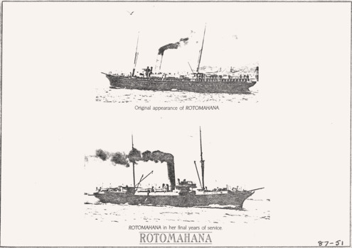 SS ROTAMAHANA drawings, history & details.