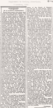 News article re original buildings in Queenscliffe 1882