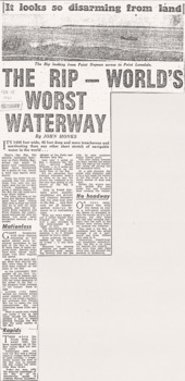 News article from 1960 about The Rip and its shipping 