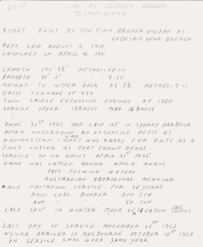 Notes by Geoffrey Ferrier re KOMET later the AKUNA.