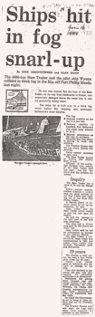 BASS TRADER collision with WYUNA news article c1972.