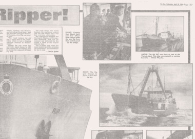 Part of 2 page article in the Sun 18/04/1984 re P&H maintenance ship, top RHS.