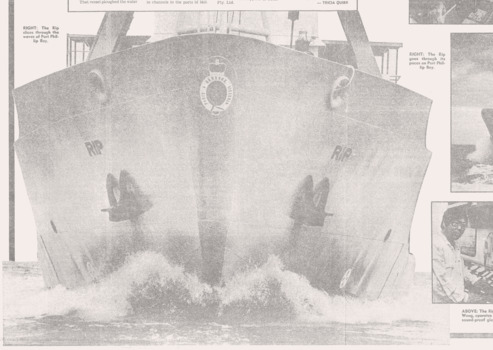 Part of 2 page article in the Sun 18/04/1984 re P&H maintenance ship, bottom RHS.