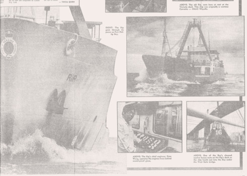 Part of 2 page article in the Sun 18/04/1984 re P&H maintenance ship, bottom LHS.