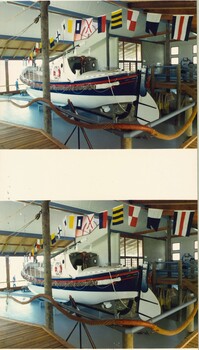 Lifeboat inside new maritime centre at Queenscliffe 1987