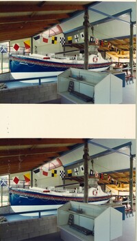 Lifeboat inside new maritime centre at Queenscliffe 1987.