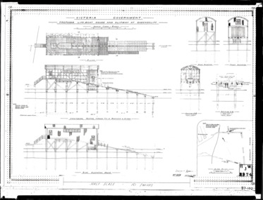 Photo of lifeboat & slipway plans for Queenscliffe 25 Feb 1926