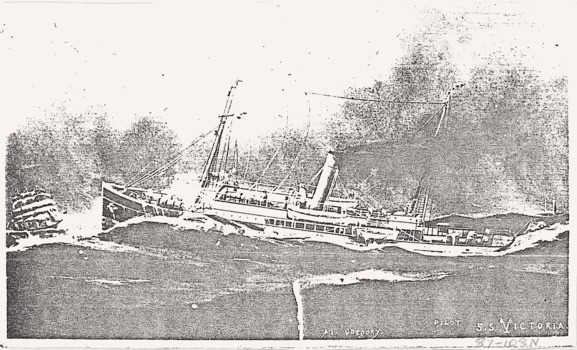VICTORIA pilot boat, 1901-1957, Copy of B&W M Gregory pen & ink drawing.