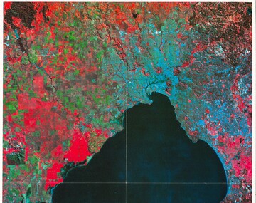 North section of Melbourne by Satellite print by Woman's Weekly 1986.