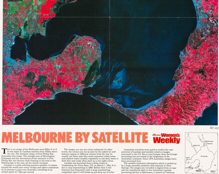 South section of Melbourne by Satellite print by Woman's Weekly 1986.