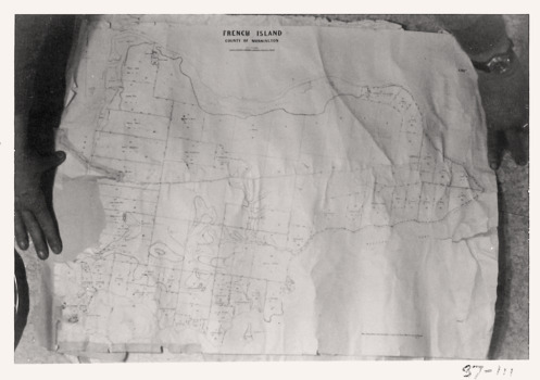 B&W photo of French Island map, 1 of 2