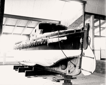 lifeboat at QMC Nov. 1985 before restoration.