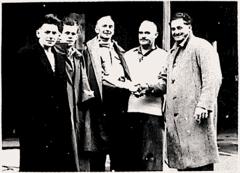 Rescued MERLAN crew with R Shapter, 1949.