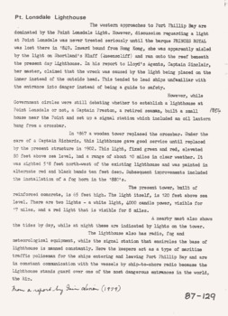 Pt Lonsdale lighthouse history x Iain Dixon 1979