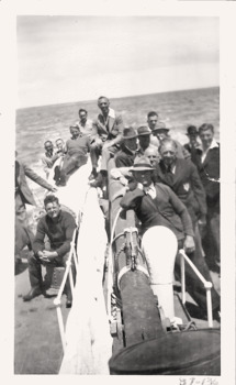 Lifeboat crew & A.T. Lee on QUEENSCLIFFE.