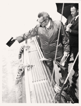 A. T. Lee's ashes being scattered at the Rip 9 Sep 1977.