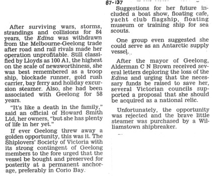 Part 2 of an article about the SS Adina.