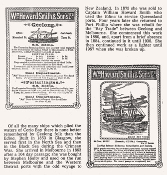 Howard Smith advertising & news article re SS Adina.