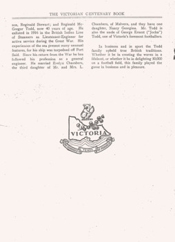 Todd Family precis from Victorian Centenary Book, part 2, c1935