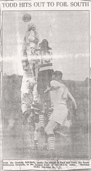 "Jocka" Todd playing for Geelong in the 1934 VFL Grand Final v South Melbourne