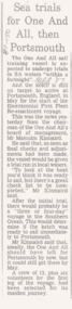 News article re ONE & ALL and the Bicentennial First Fleet Re-enactment.