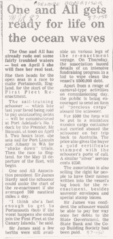 News article #2 re ONE & ALL and the Bicentennial First Fleet Re-enactment.