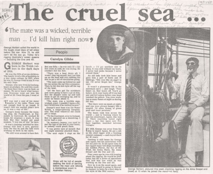 News article re Mr G Herbert & First Fleet Voyage Re-enactment