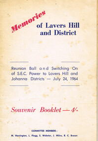 Book, Colac  Herald Press, Memories of Lavers Hill and district, July 1964