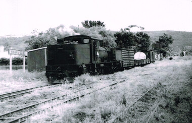 Photograph, R. Preston, Down goods hauled by G42 about to depart Gellibrand, 14 December 1955