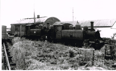 Photograph, Brucker, Locos 5A and 14A at Colac siding, c.1930