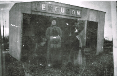 Photograph, Ferguson: Passengers waiting at Station, c.1914
