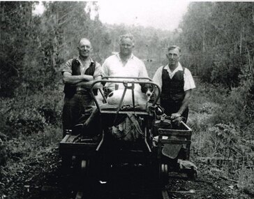 Photograph, Albert Denning, Colac track gang near Kawarren, c.1950