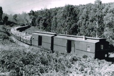 Photograph, R. Preston, Taking water at Wimba tank, 8 January 1958