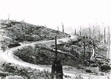 Photograph, Victorian Railways, Bend 21.5 miles looking south, 1901