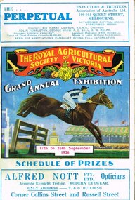 Book, Royal Agricultural Society of Victoria, Schedule of prizes, RASV, 1936, 1936