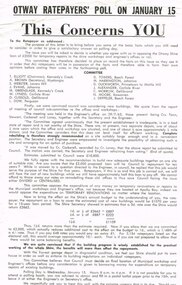 Poster, Colac Herald, Otway Ratepayers' Poll Flyer, 1963, 1963