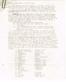 Poster, Otway Ratepayers Poll: To the rate payers as addressed (Draft), 1963