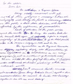 Document, Derryl Towers (deceased), Derryl Towers: Letter to the Editor (Draft), 1964, 12 January 1964