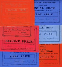 Prize, Beech Forest and Otway District Produce Society, Prizes, 1922-1932, See individual prizes
