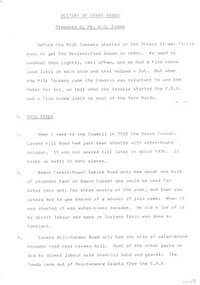 Document, W.J. Evans, History of Otway Roads. W.J. Evans, June 1981