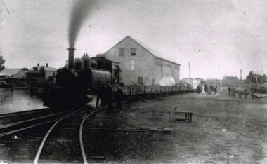 Photograph, Locomotive 8A and its mixed train at Colac Railway Station, c.1920