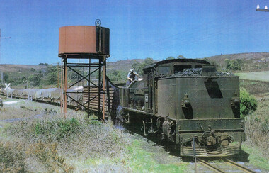 Photograph, Edward A. Downs, Dinmont: Up goods train taking water, September 1954
