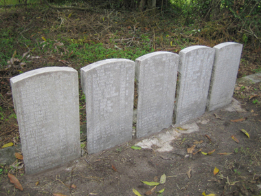 5 grave stones of the VBP mass grave in Cherang Ruku