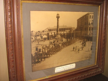 Framed photograph, Australian Light Horse entering Damascus Syria Oct 2 – 1918