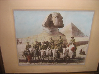 Framed photograph, At the Sphinx Egypt