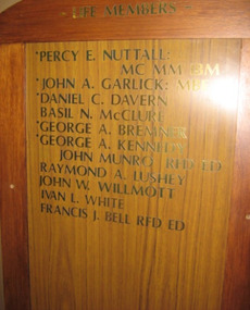 Honour Board, Life Members