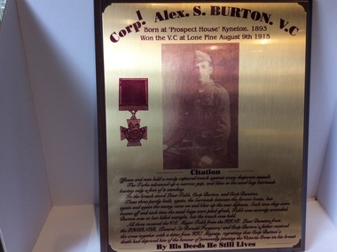 brass plate, Cpl Alexander Burton Collection