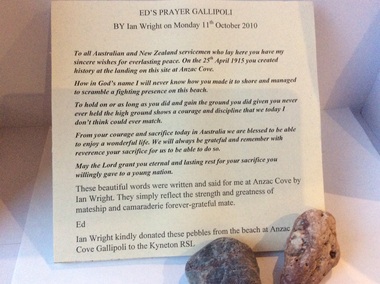 Poem, Ed’s Prayer Gallipoli