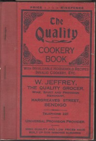 Book - The Quality Cookery Book, 1930s